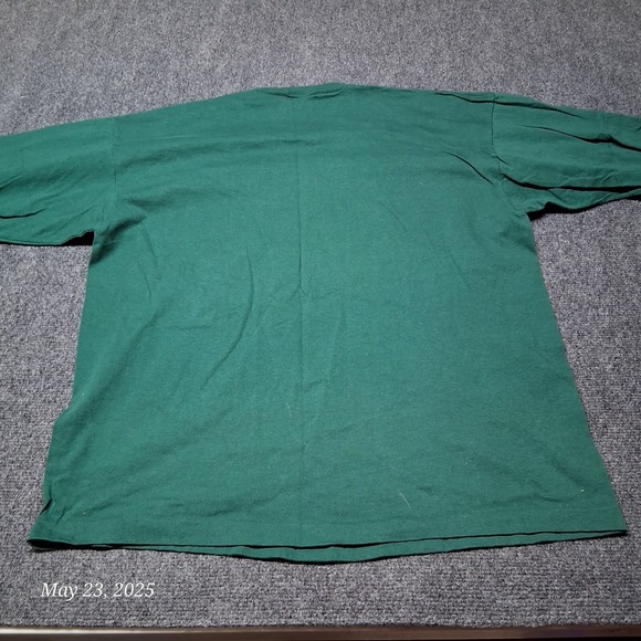 VTG Fashion Threads Single Stitch Plain Blank Solid Green Long Sleeve T Shirt - Picture 8 of 8